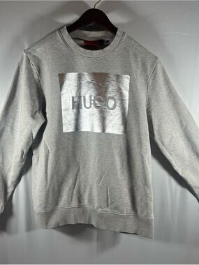 HUGO Boss Duragol Men's Gray Crewneck Sweatshirt Cotton Style 50472693 Size M
